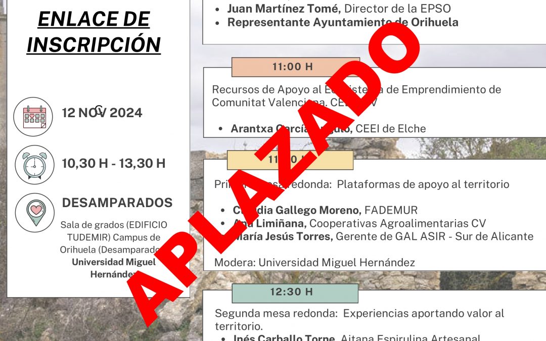 (Español) Jornada en la EPSO-UMH sobre ‘Eco-emprendimiento y asociacionismo: Impulsando el desarrollo sostenible de las áreas rurales despobladas’