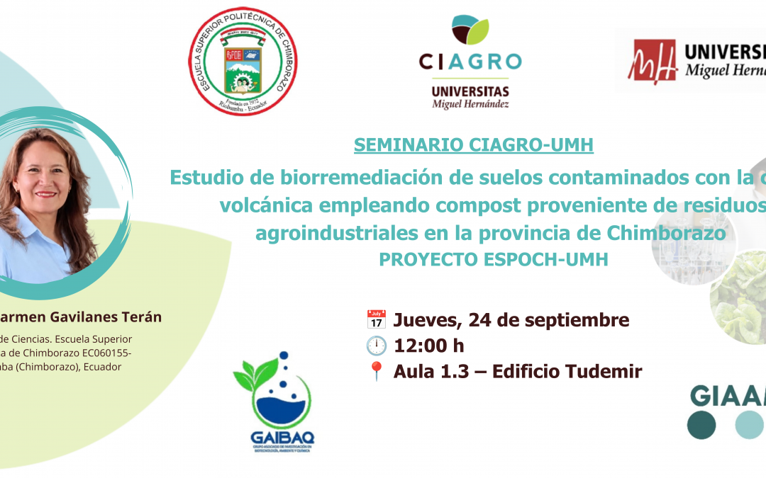 Seminario « Estudio de biorremediación de suelos contaminados con la ceniza volcánica empleando compost proveniente de residuos agroindustriales en la provincia de Chimborazo»