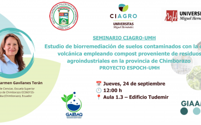 Seminario « Estudio de biorremediación de suelos contaminados con la ceniza volcánica empleando compost proveniente de residuos agroindustriales en la provincia de Chimborazo»