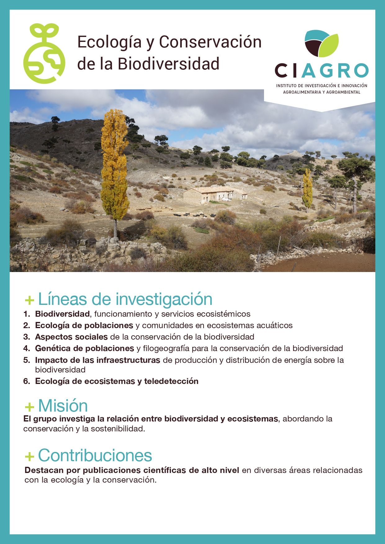 Ficha del grupo de investigación Ecología y Conservación de la Biodiversidad (página 1)