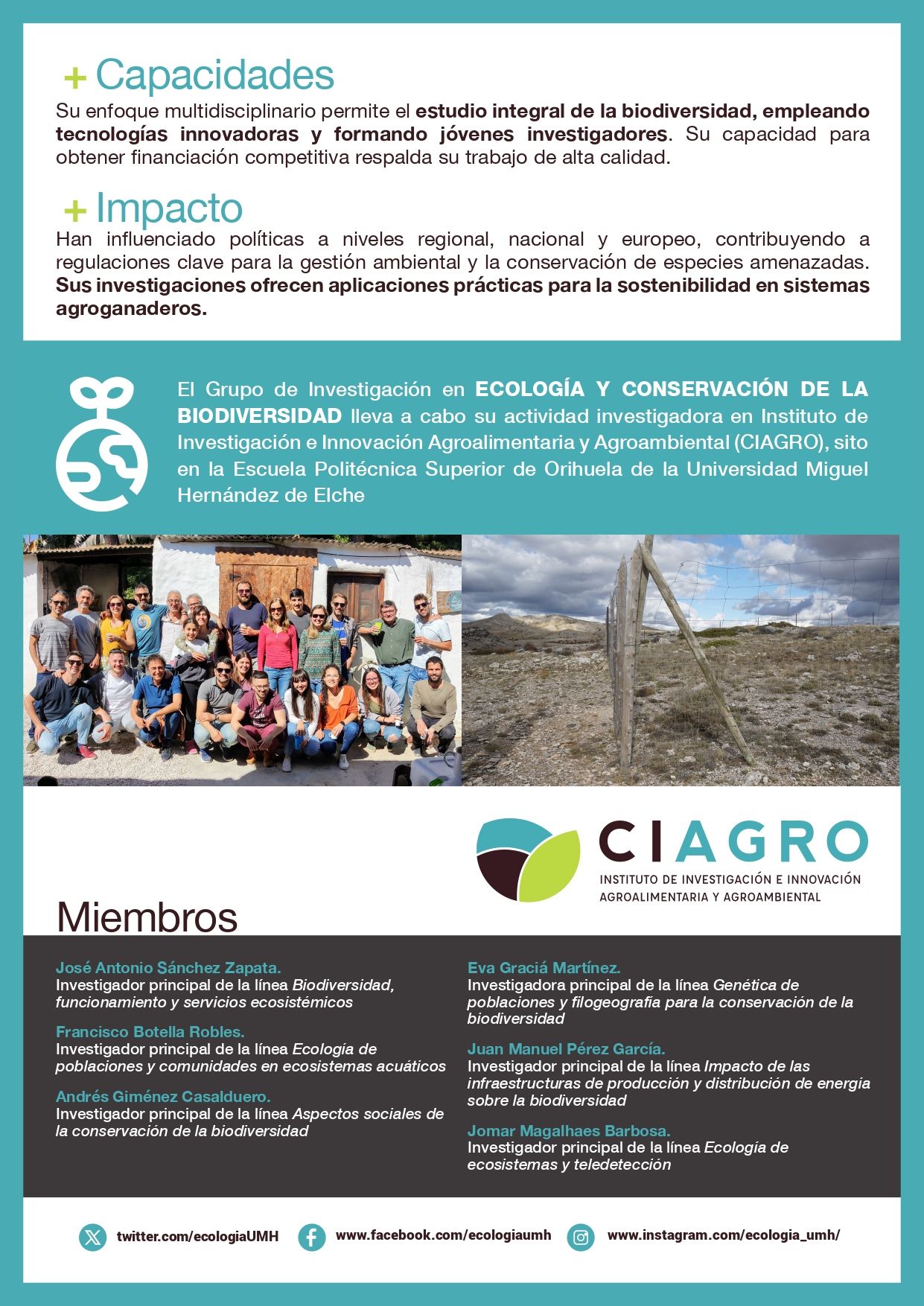 Ficha del grupo de investigación Ecología y Conservación de la Biodiversidad (página 2)