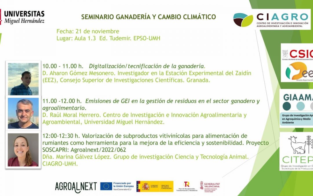 La EPSO-UMH organiza un seminario sobre ganadería y cambio climático