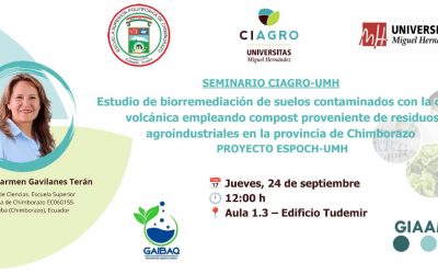 Seminario « Estudio de biorremediación de suelos contaminados con la ceniza volcánica empleando compost proveniente de residuos agroindustriales en la provincia de Chimborazo»